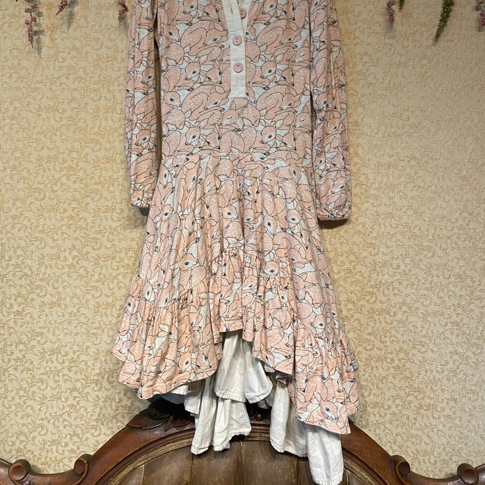 EUC- Paperwings deer swing layered skirt dress